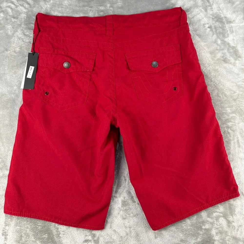 True Religion Board Shorts Mens 34 Board Shorts SE Red Horseshoe NEW